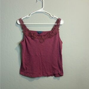 Democracy Lace Trim Camisole - Burgundy